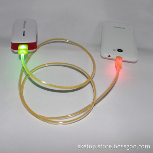 DC 3.5 USB Fluorescent Cable for iPhone and Power Bank